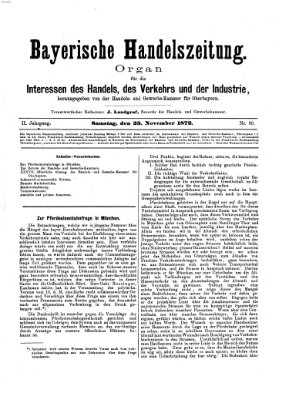 Bayerische Handelszeitung Samstag 23. November 1872