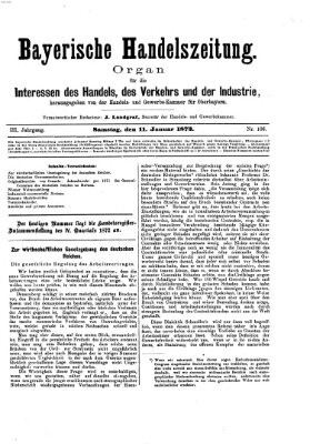 Bayerische Handelszeitung Samstag 11. Januar 1873