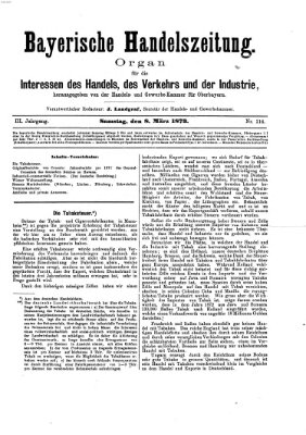 Bayerische Handelszeitung Samstag 8. März 1873