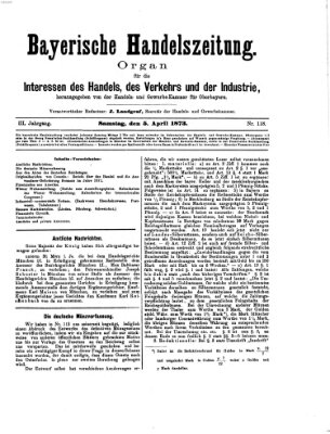 Bayerische Handelszeitung Samstag 5. April 1873