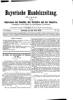 Bayerische Handelszeitung Samstag 26. Juli 1873