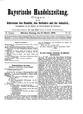 Bayerische Handelszeitung Samstag 11. Oktober 1873