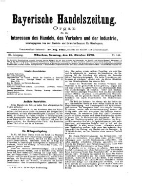 Bayerische Handelszeitung Samstag 18. Oktober 1873