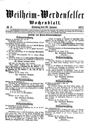 Weilheim-Werdenfelser Wochenblatt Sonntag 28. Januar 1872