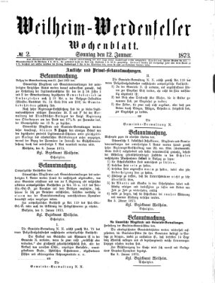 Weilheim-Werdenfelser Wochenblatt Sonntag 12. Januar 1873