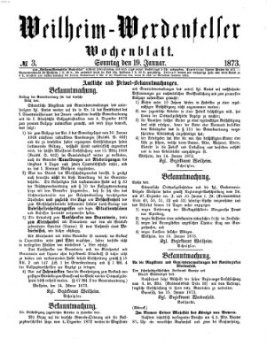 Weilheim-Werdenfelser Wochenblatt Sonntag 19. Januar 1873