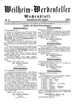 Weilheim-Werdenfelser Wochenblatt Sonntag 26. Januar 1873