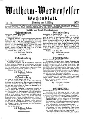 Weilheim-Werdenfelser Wochenblatt Sonntag 9. März 1873