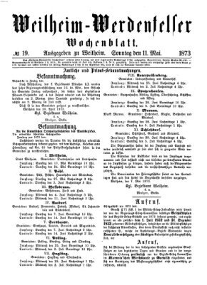 Weilheim-Werdenfelser Wochenblatt Sonntag 11. Mai 1873