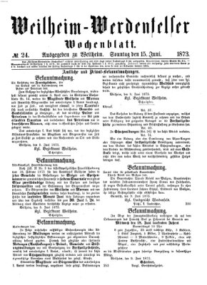 Weilheim-Werdenfelser Wochenblatt Sonntag 15. Juni 1873