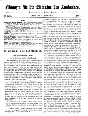 Magazin für die Literatur des Auslandes Samstag 25. Januar 1873