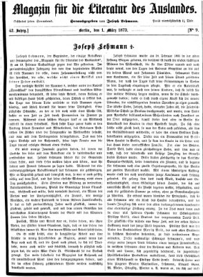 Magazin für die Literatur des Auslandes Samstag 1. März 1873