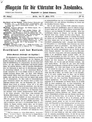 Magazin für die Literatur des Auslandes Samstag 15. März 1873