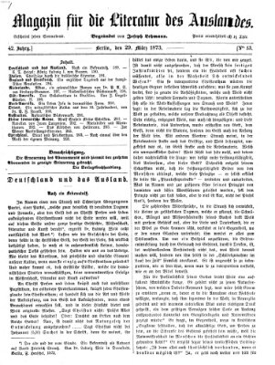Magazin für die Literatur des Auslandes Samstag 29. März 1873