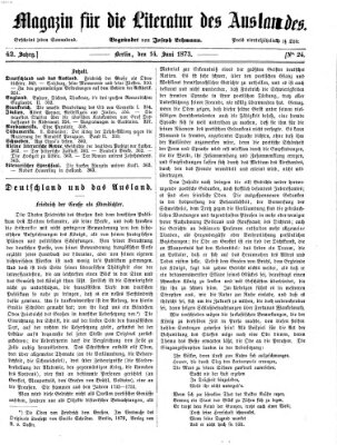 Magazin für die Literatur des Auslandes Samstag 14. Juni 1873