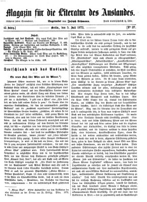 Magazin für die Literatur des Auslandes Samstag 5. Juli 1873