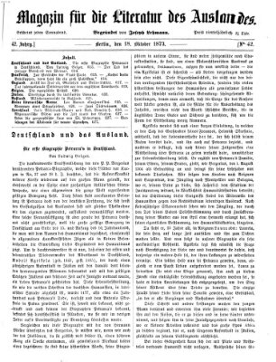 Magazin für die Literatur des Auslandes Samstag 18. Oktober 1873