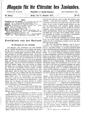 Magazin für die Literatur des Auslandes Samstag 15. November 1873