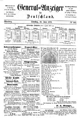 General-Anzeiger für Deutschland (Nürnberger Abendzeitung) Dienstag 18. Juni 1872