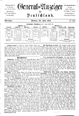 General-Anzeiger für Deutschland (Nürnberger Abendzeitung) Montag 24. Juni 1872