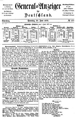 General-Anzeiger für Deutschland (Nürnberger Abendzeitung) Sonntag 30. Juni 1872