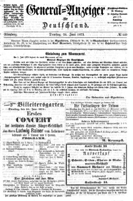 General-Anzeiger für Deutschland (Nürnberger Abendzeitung) Freitag 24. Januar 1873