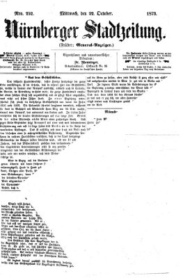 Nürnberger Stadtzeitung (Nürnberger Abendzeitung) Mittwoch 22. Oktober 1873