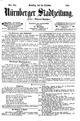 Nürnberger Stadtzeitung (Nürnberger Abendzeitung) Samstag 25. Oktober 1873