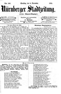 Nürnberger Stadtzeitung (Nürnberger Abendzeitung) Samstag 8. November 1873