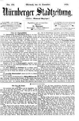 Nürnberger Stadtzeitung (Nürnberger Abendzeitung) Mittwoch 19. November 1873