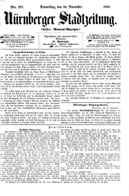 Nürnberger Stadtzeitung (Nürnberger Abendzeitung) Donnerstag 20. November 1873