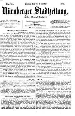 Nürnberger Stadtzeitung (Nürnberger Abendzeitung) Freitag 28. November 1873