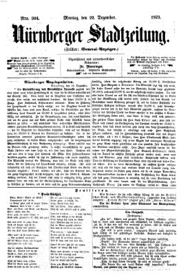 Nürnberger Stadtzeitung (Nürnberger Abendzeitung) Montag 22. Dezember 1873