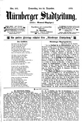 Nürnberger Stadtzeitung (Nürnberger Abendzeitung) Donnerstag 25. Dezember 1873