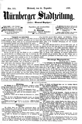 Nürnberger Stadtzeitung (Nürnberger Abendzeitung) Mittwoch 31. Dezember 1873