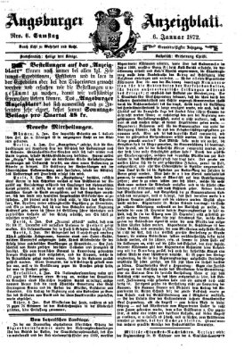 Augsburger Anzeigeblatt Samstag 6. Januar 1872