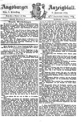 Augsburger Anzeigeblatt Dienstag 9. Januar 1872