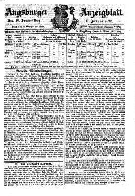 Augsburger Anzeigeblatt Donnerstag 11. Januar 1872