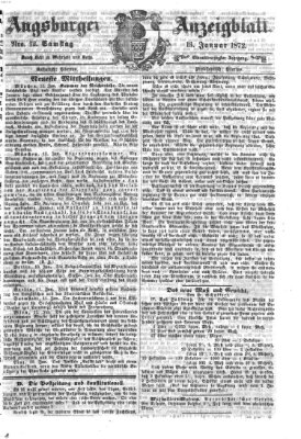 Augsburger Anzeigeblatt Samstag 13. Januar 1872