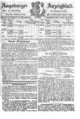 Augsburger Anzeigeblatt Dienstag 16. Januar 1872