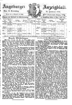 Augsburger Anzeigeblatt Sonntag 21. Januar 1872