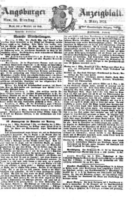 Augsburger Anzeigeblatt Dienstag 5. März 1872