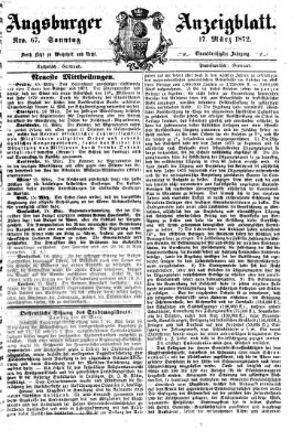 Augsburger Anzeigeblatt Sonntag 17. März 1872