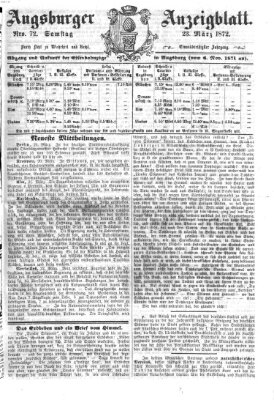 Augsburger Anzeigeblatt Samstag 23. März 1872