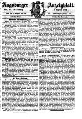 Augsburger Anzeigeblatt Mittwoch 3. April 1872