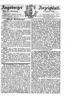 Augsburger Anzeigeblatt Samstag 6. April 1872