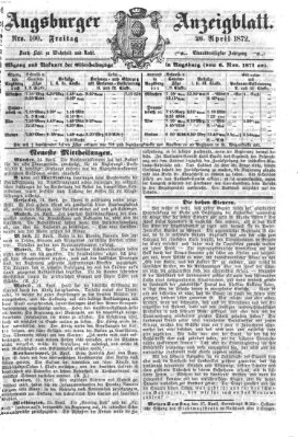 Augsburger Anzeigeblatt Freitag 26. April 1872