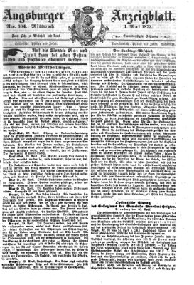 Augsburger Anzeigeblatt Mittwoch 1. Mai 1872