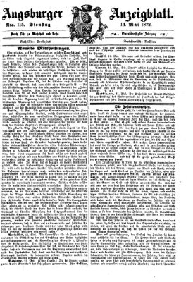 Augsburger Anzeigeblatt Dienstag 14. Mai 1872