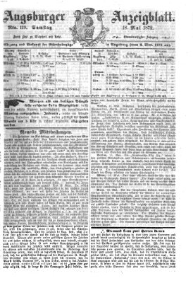 Augsburger Anzeigeblatt Samstag 18. Mai 1872